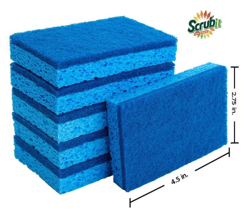 Scrubit Non-Scratch Cleaning Scrub Sponges- Scrubbing Dish Sponge Ideal for Washing Kitchen,Dishes, Bathroom &More â€“ Dishwashing Sponge Along with A Thought Scrubber â€“ 6 sponges - Image 2
